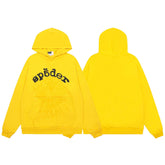Sp5der Yellow Spider Web Hoodie Sweatpants Set