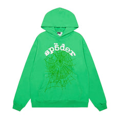 Sp5der Green Spider Web Hoodie Sweatpants Set