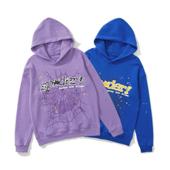 Sp5der Spider Web Slogan Pullover Hoodie