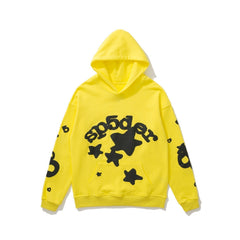 Sp5der Star Puff Print Pullover Hoodie