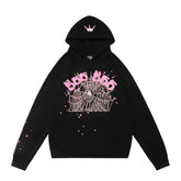 Sp5der 555 Pink Spider Web Pullover Hoodie