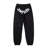 Sp5der Black Multicolor Star Graphic Sweatpants
