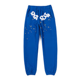 Sp5der Blue 555 Star Graphic Sweatpants