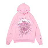Sp5der Pink Spider Web Star Pullover Hoodie