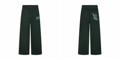 Broken Planet Logo Dark Green Wide Leg Sweatpants