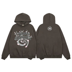 Broken Planet Star Gazing Dark Brown Oversized Graphic Hoodie