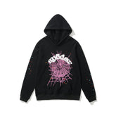 Sp5der Multi‑Color Spider Web Star Print Hoodie