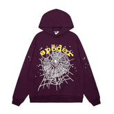 Sp5der Purple Spider Web Hoodie Sweatpants Set
