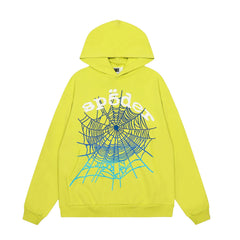 Sp5der Lime Gradient Spider Web Hoodie Sweatpants Set