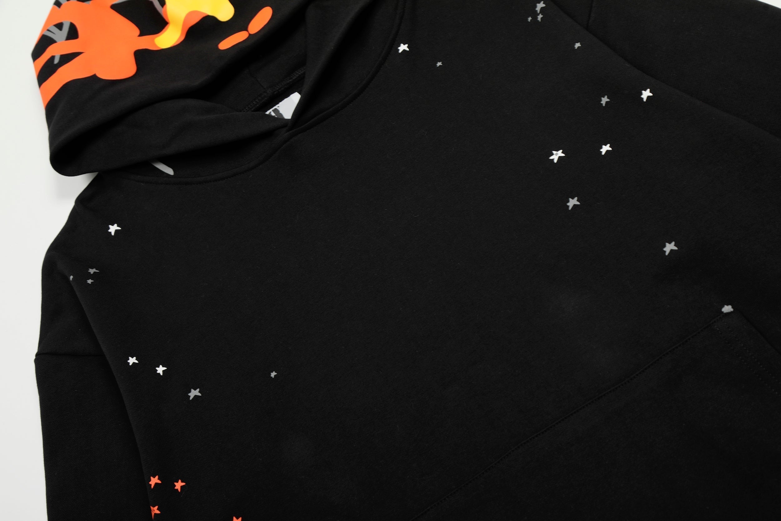 Sp5der Black Star Print Hoodie