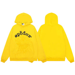 Sp5der Yellow Spider Web Hoodie Sweatpants Set