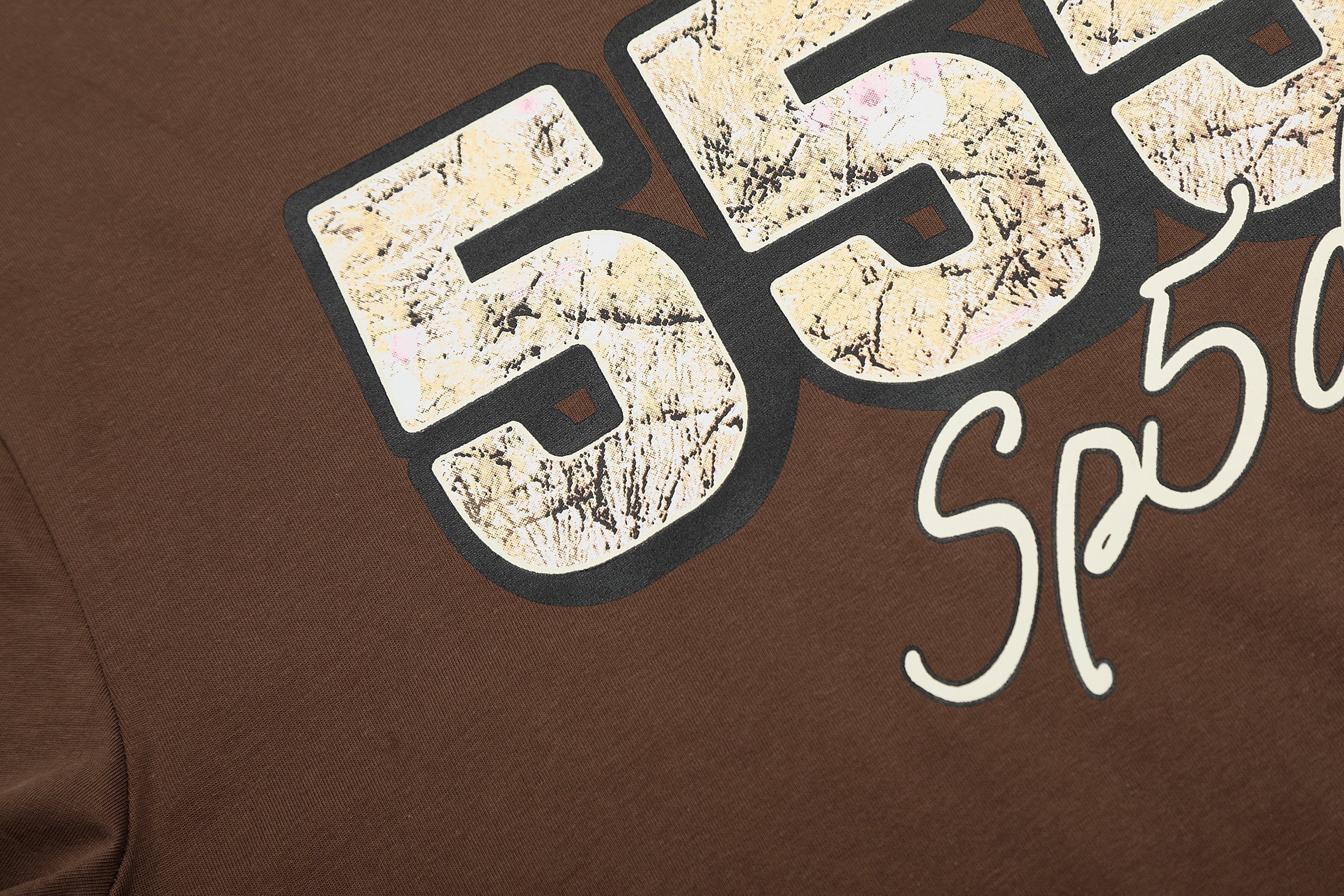Sp5der 555 Vintage Distressed Graphic T‑Shirt