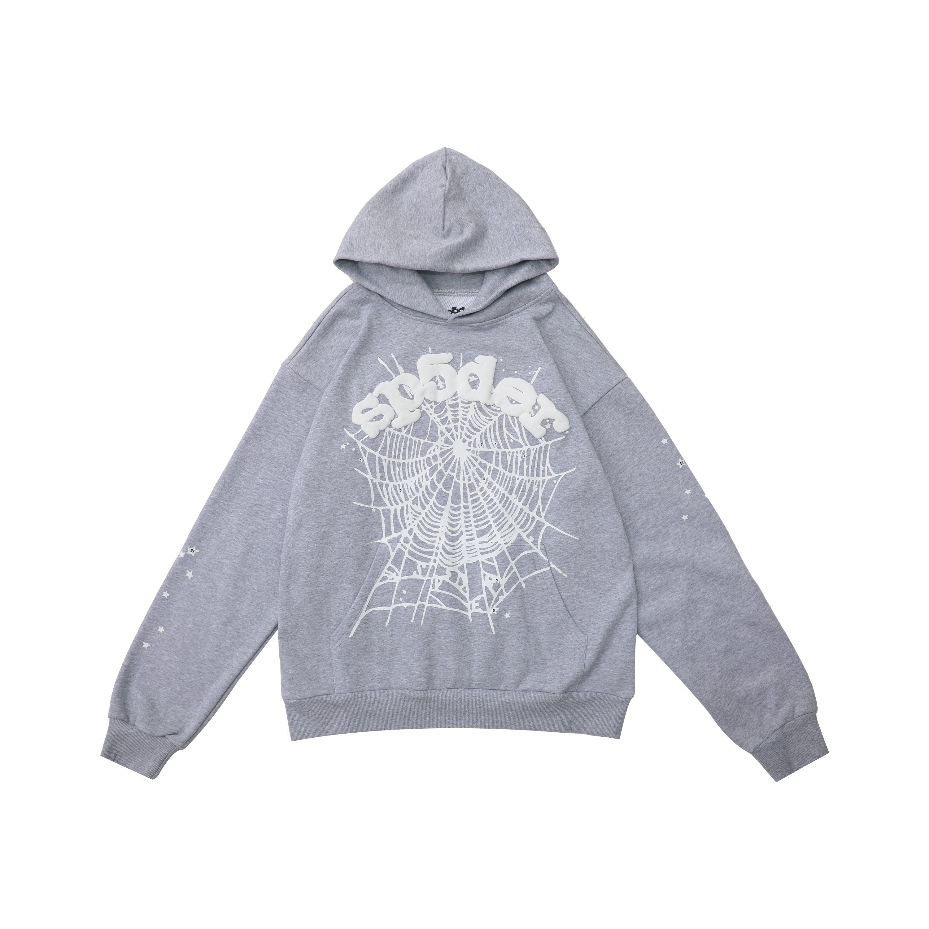 Sp5der White Spider Web Star Sleeve Pullover Hoodie