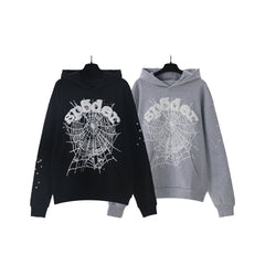 Sp5der White Spider Web Star Sleeve Pullover Hoodie
