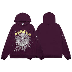 Sp5der Purple Spider Web Hoodie Sweatpants Set