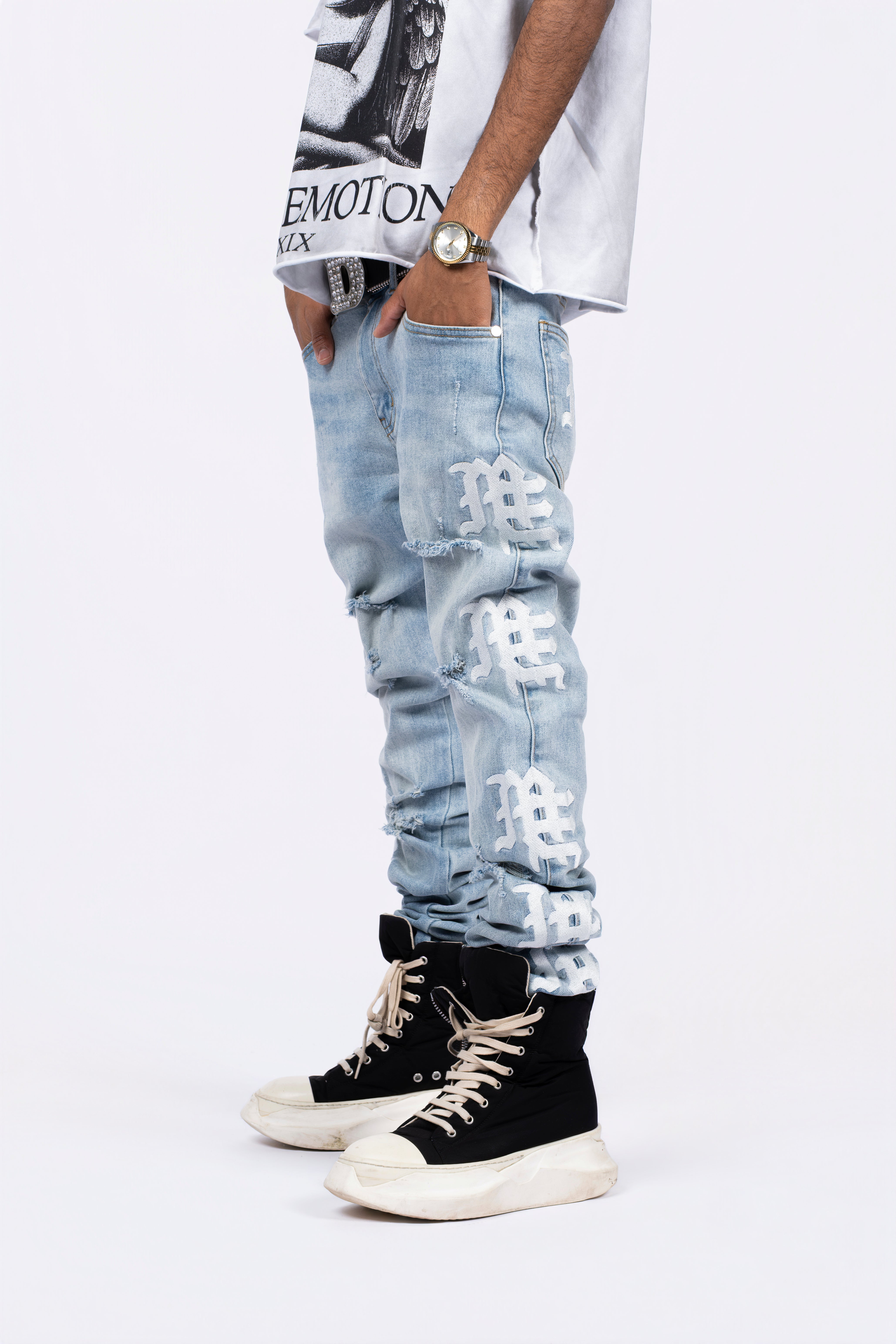 Mixed Emotion ‘Sea’ Monogram Denim