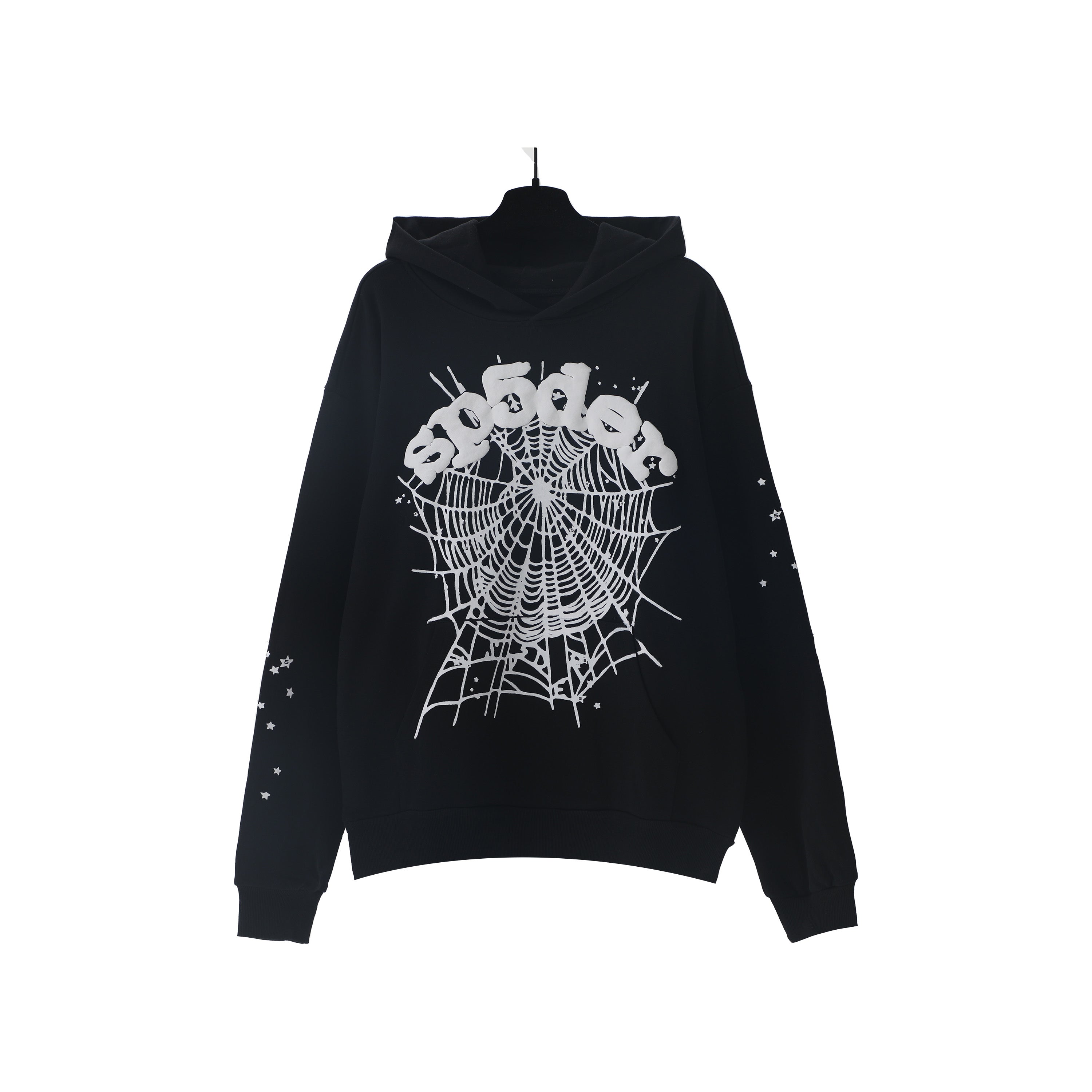 Sp5der White Spider Web Star Sleeve Pullover Hoodie