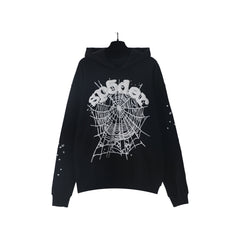 Sp5der White Spider Web Star Sleeve Pullover Hoodie