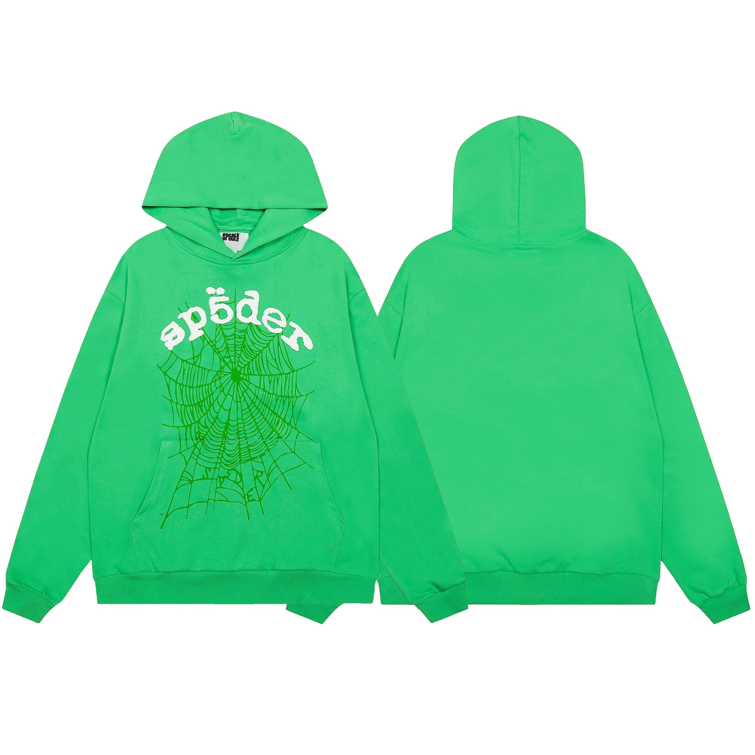 Sp5der Green Spider Web Hoodie Sweatpants Set