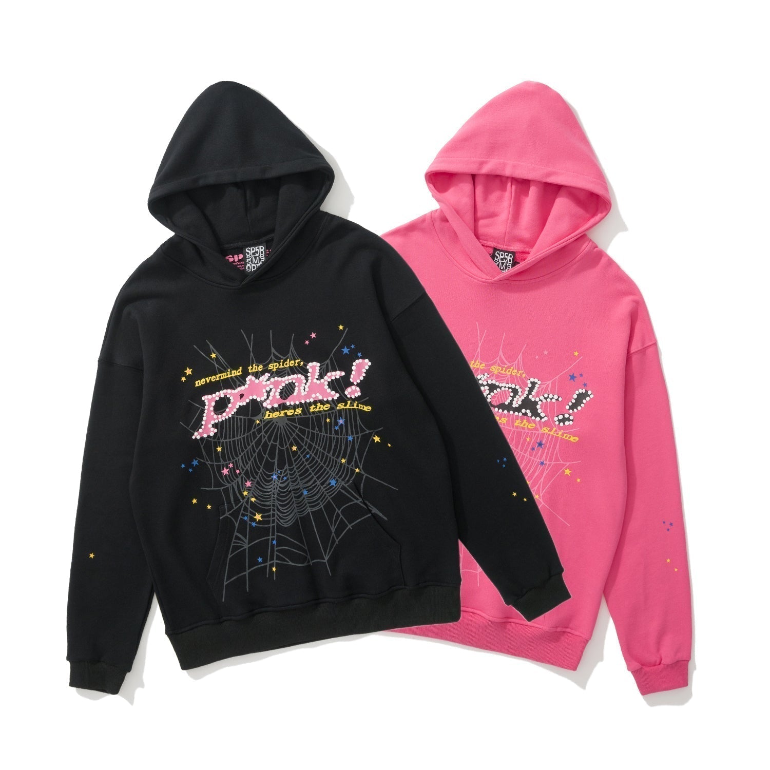 Sp5der Pink Spider Web Pullover Hoodie