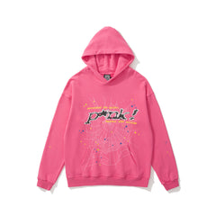 Sp5der Pink Spider Web Pullover Hoodie