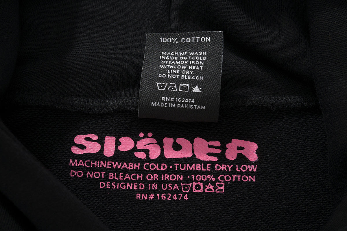 Sp5der Pink Spider Web Pullover Hoodie