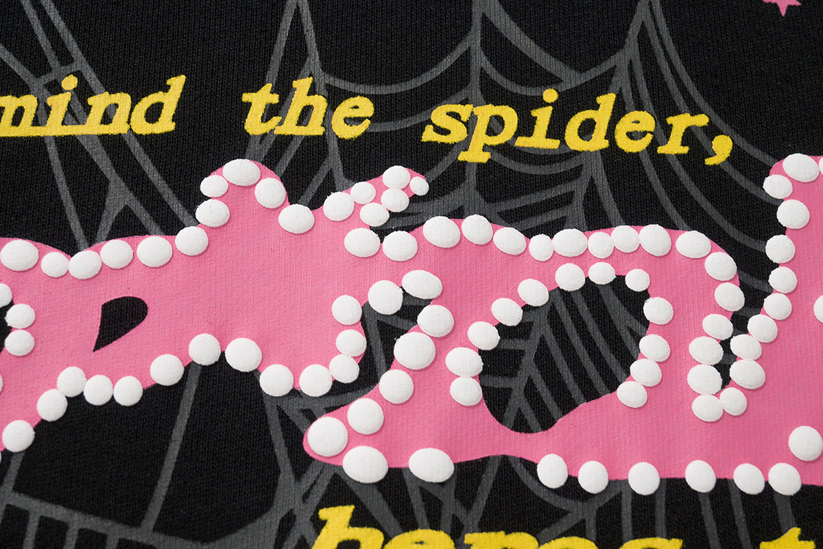 Sp5der Pink Spider Web Pullover Hoodie