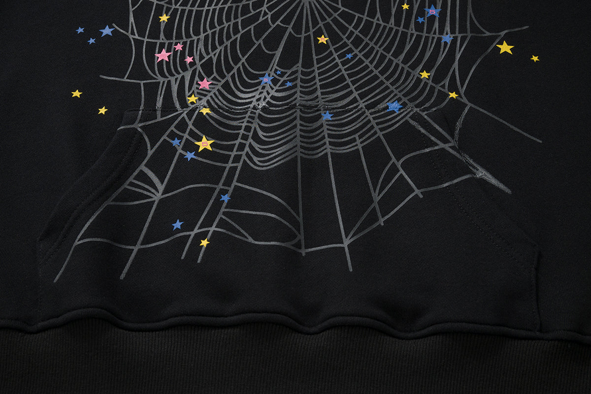 Sp5der Pink Spider Web Pullover Hoodie
