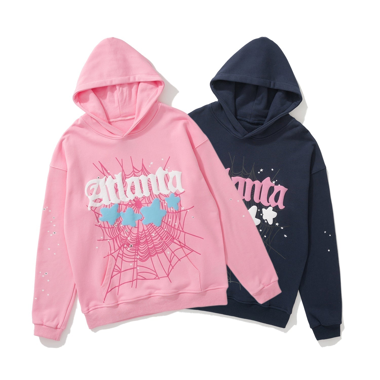 Sp5der Atlanta Spider Web Puff Print Pullover Hoodie