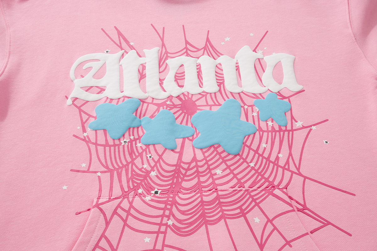 Sp5der Atlanta Spider Web Puff Print Pullover Hoodie