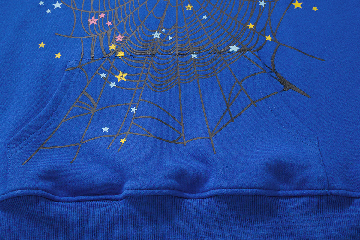 Sp5der Spider Web Slogan Pullover Hoodie