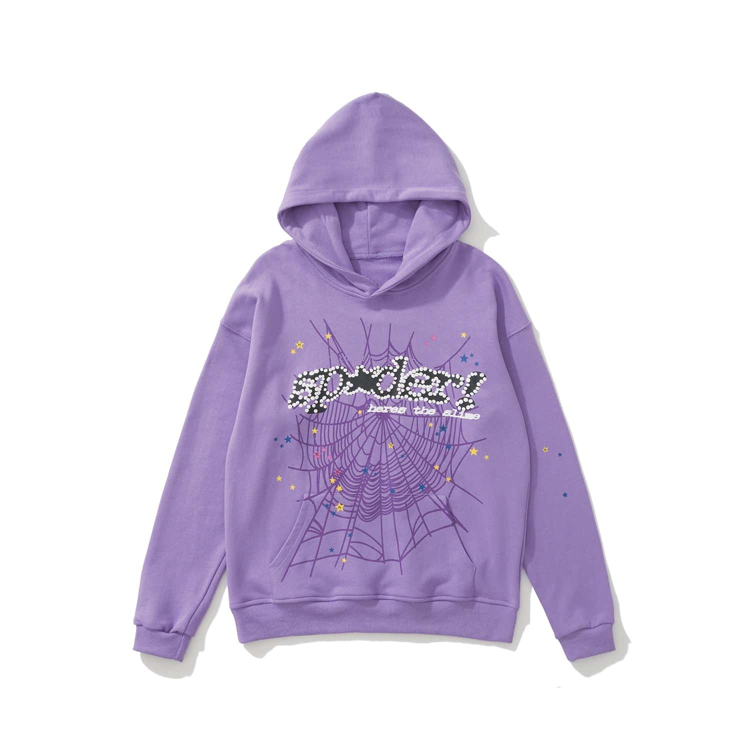Sp5der Spider Web Slogan Pullover Hoodie