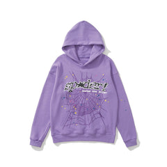 Sp5der Spider Web Slogan Pullover Hoodie