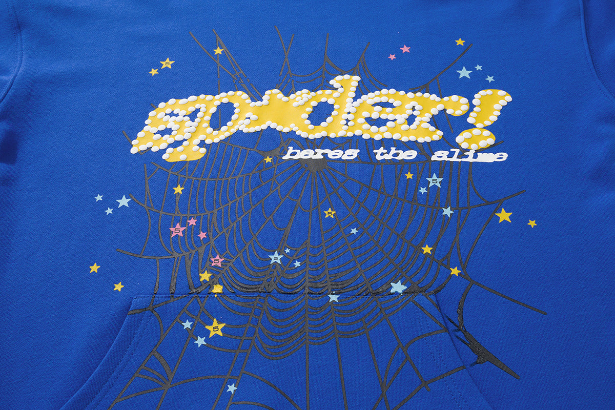 Sp5der Spider Web Slogan Pullover Hoodie
