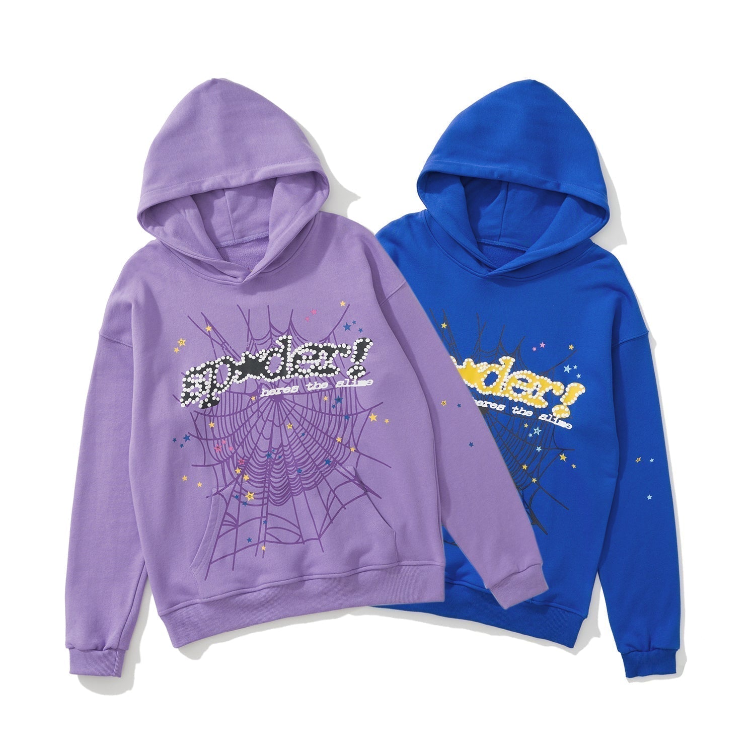Sp5der Spider Web Slogan Pullover Hoodie