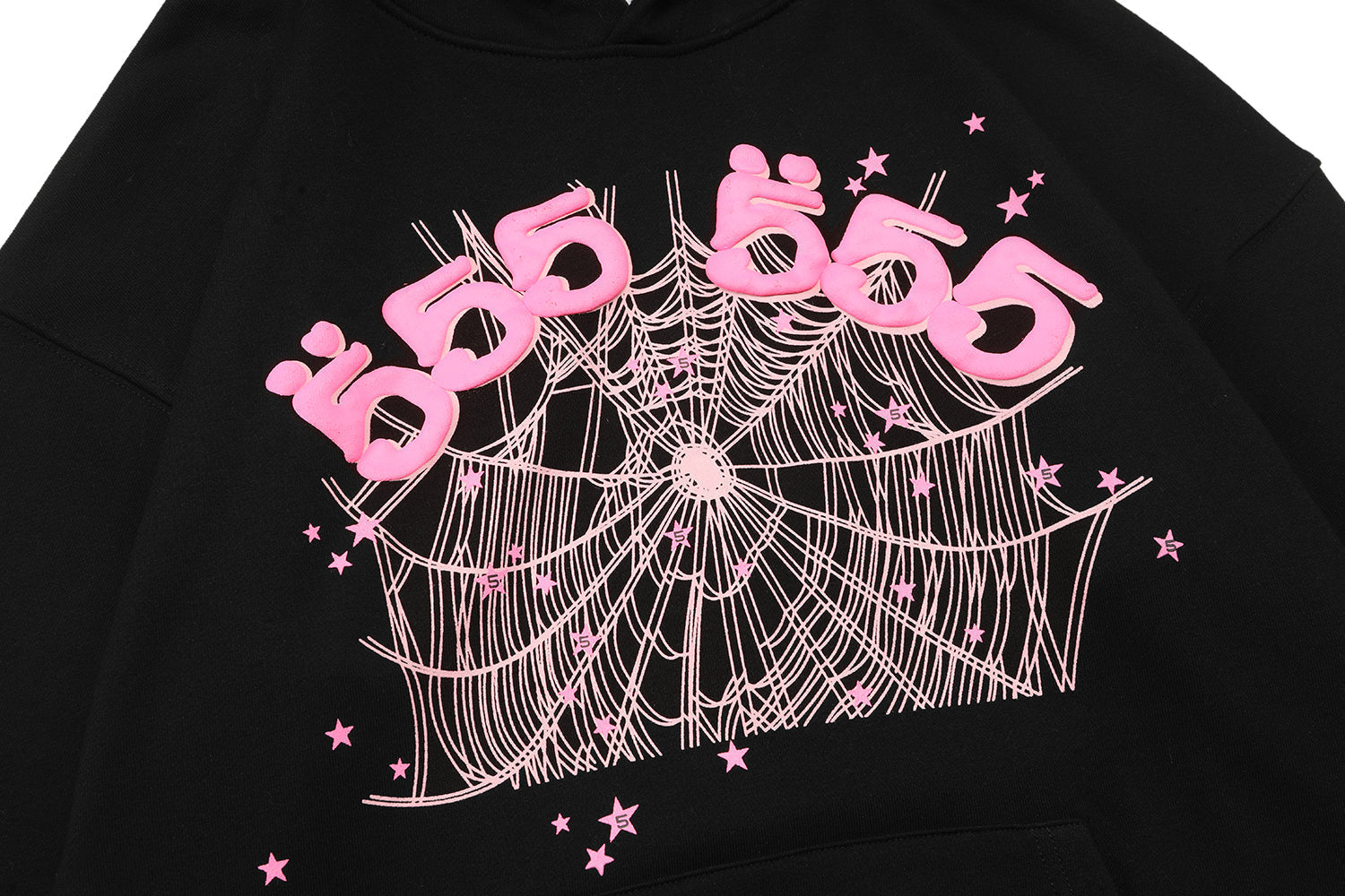 Sp5der 555 Pink Spider Web Pullover Hoodie