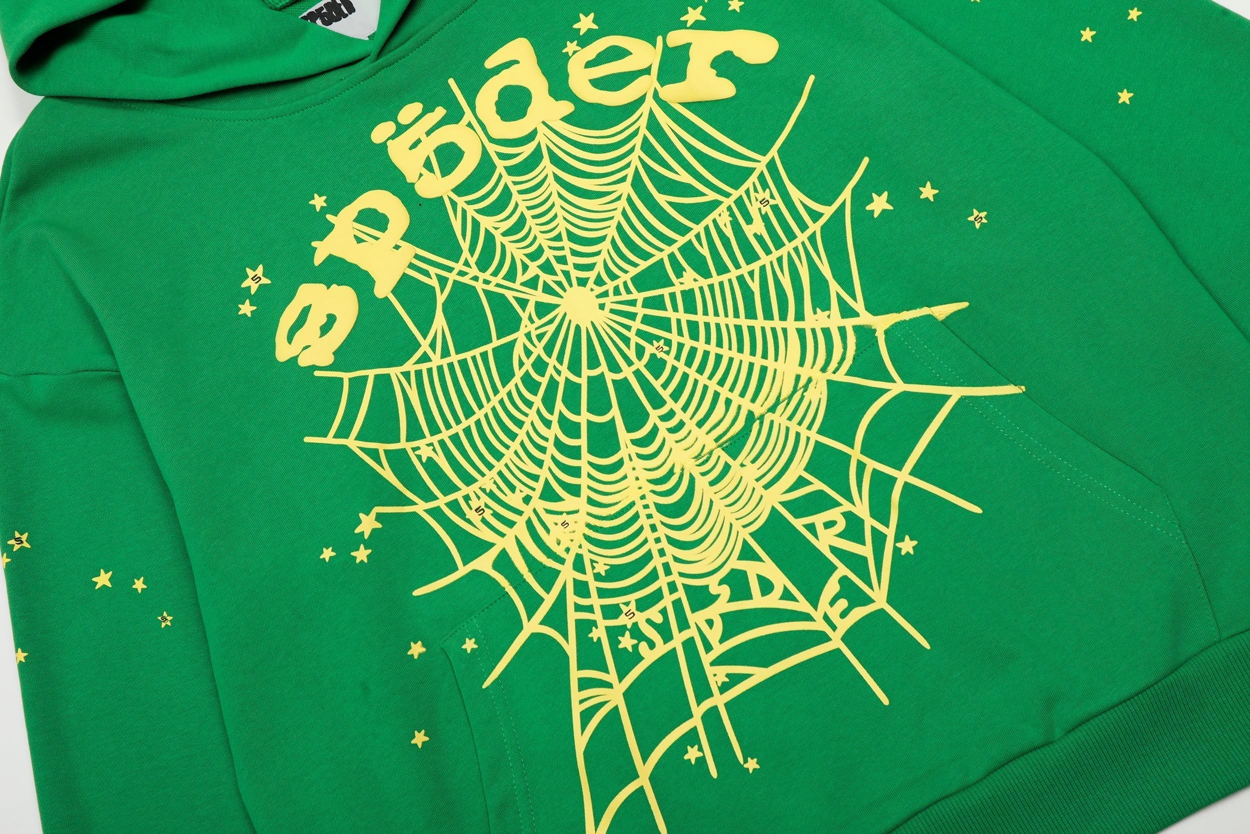 Sp5der Green Spider Web Star Pullover Hoodie