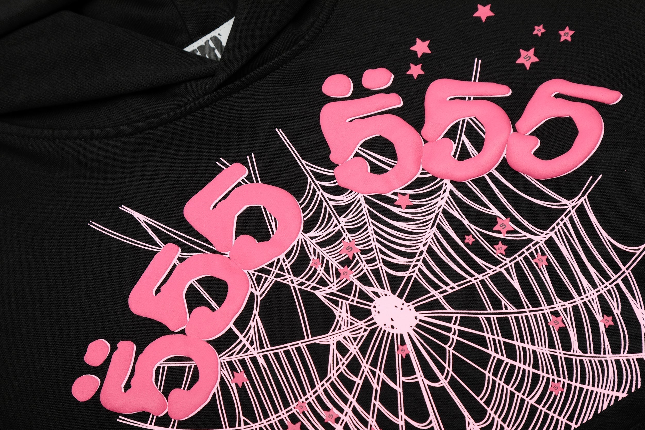 Sp5der Black 555‑999 Spider Web Hoodie Sweatpants Set