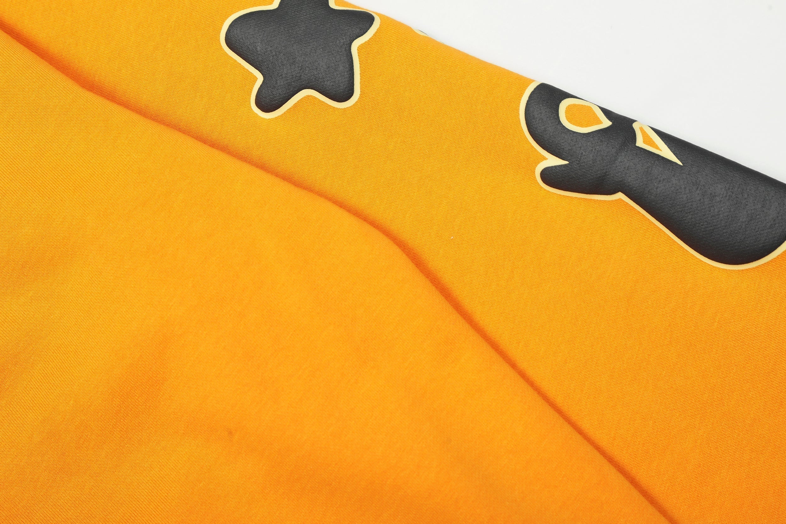Sp5der Orange Star Graphic Pullover Hoodie