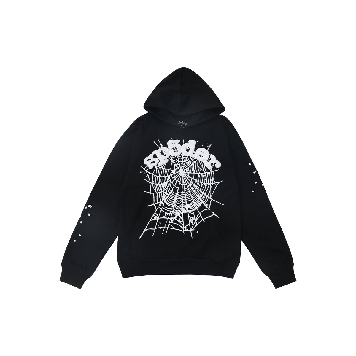 Sp5der White Spider Web Star Sleeve Pullover Hoodie