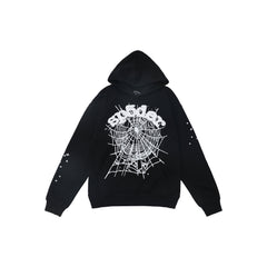 Sp5der White Spider Web Star Sleeve Pullover Hoodie