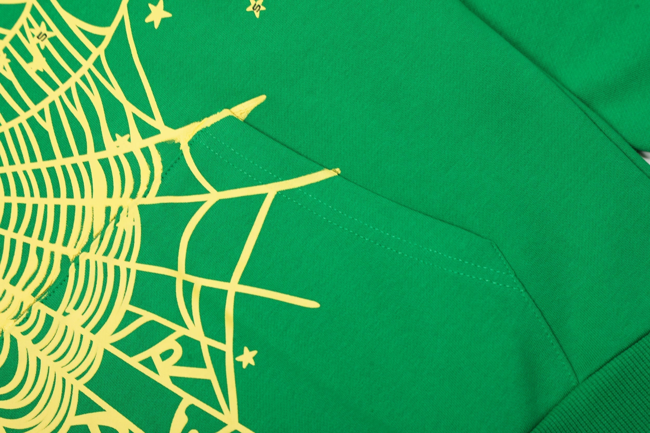 Sp5der Green Spider Web Star Pullover Hoodie