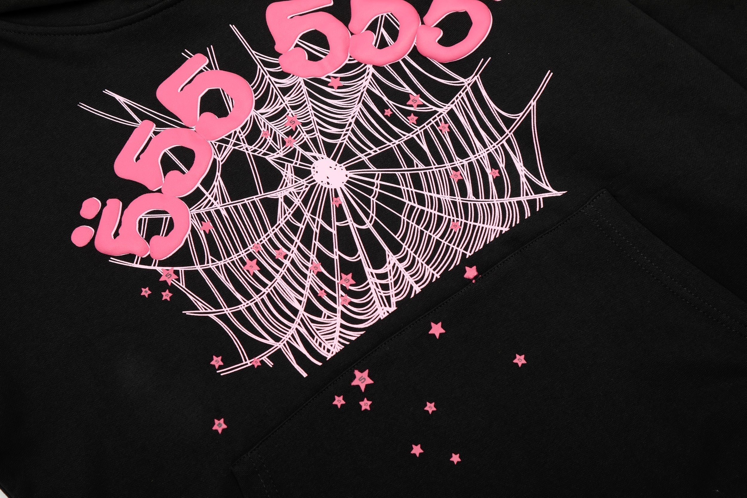 Sp5der Black 555‑999 Spider Web Hoodie Sweatpants Set