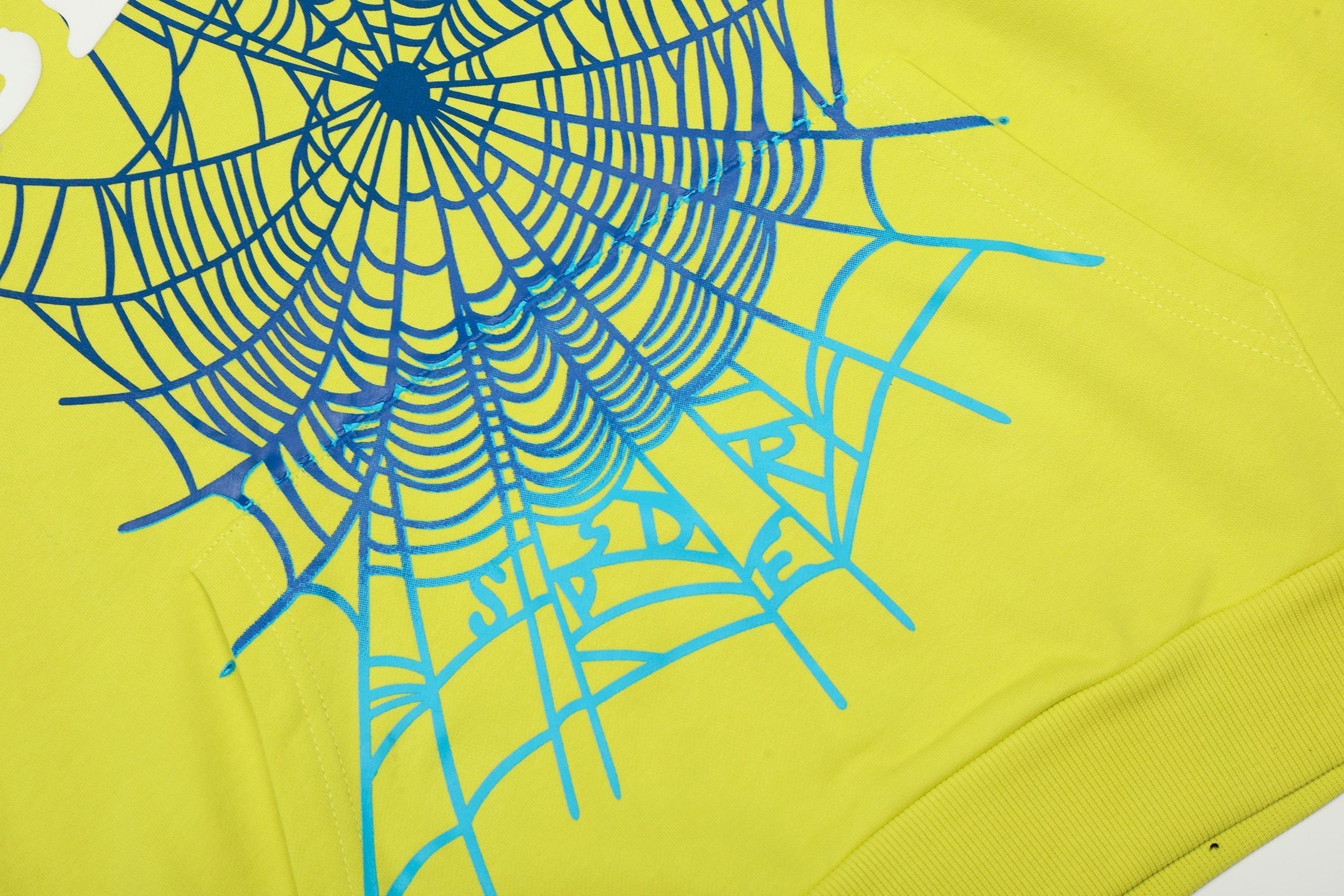 Sp5der Lime Gradient Spider Web Hoodie Sweatpants Set