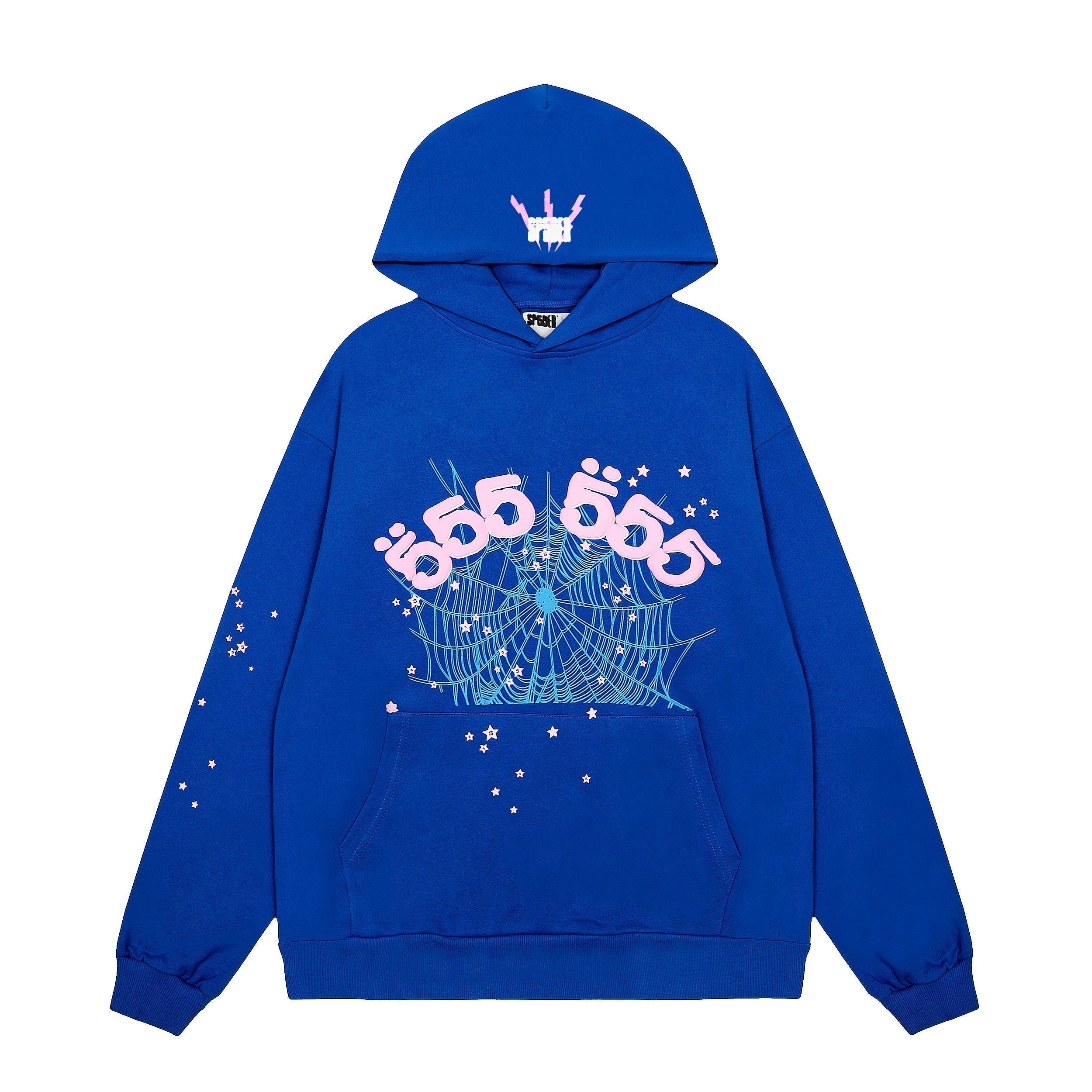 Sp5der Black 555‑999 Spider Web Hoodie Sweatpants Set