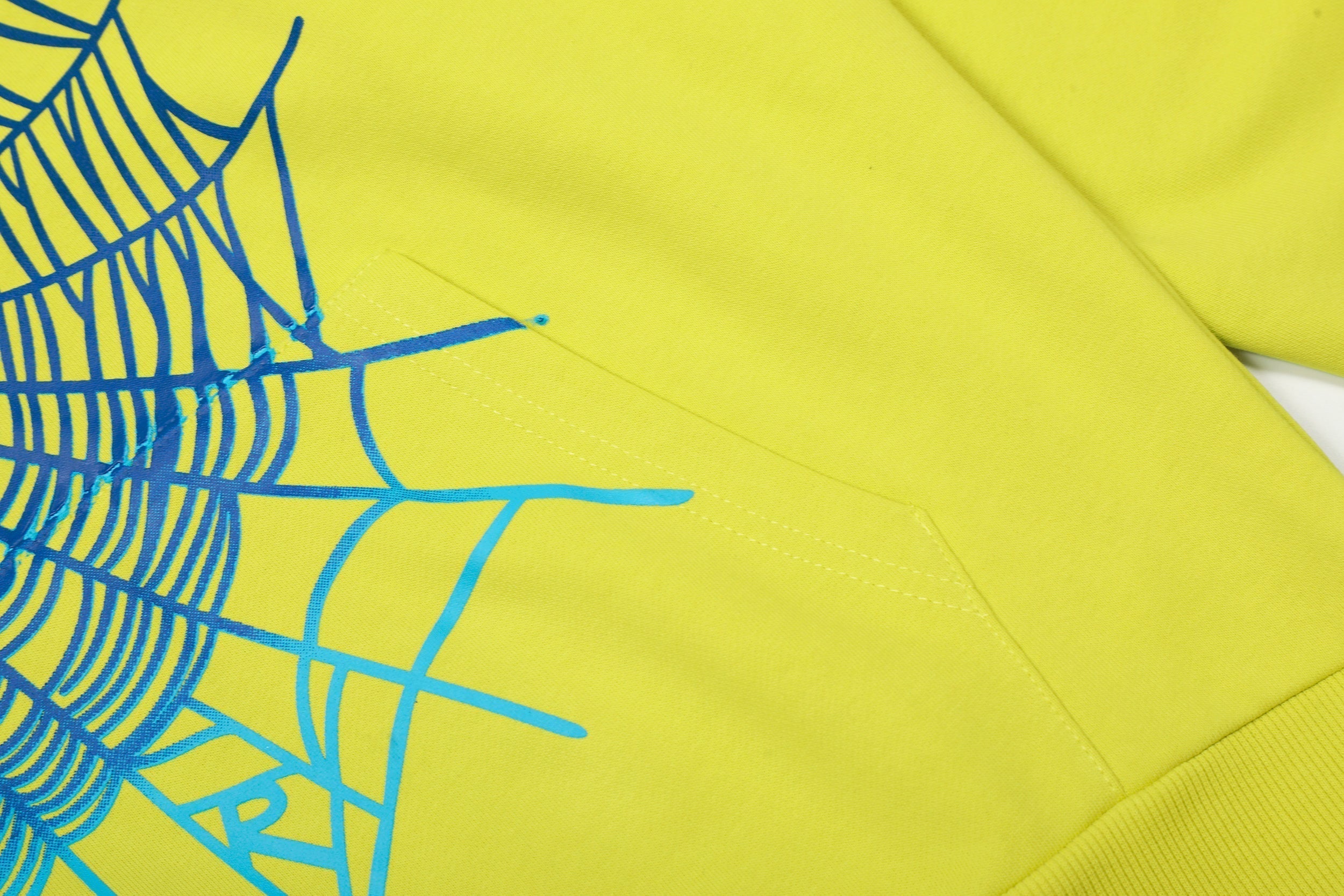 Sp5der Lime Gradient Spider Web Hoodie Sweatpants Set