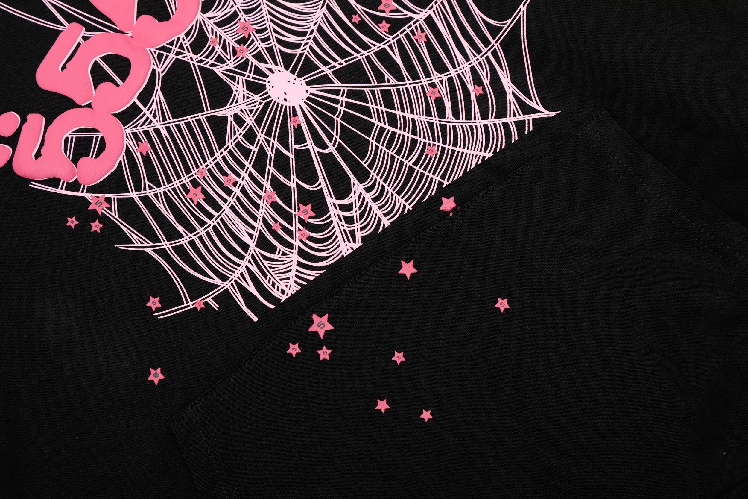 Sp5der Black 555‑999 Spider Web Hoodie Sweatpants Set