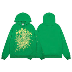 Sp5der Green Spider Web Star Pullover Hoodie