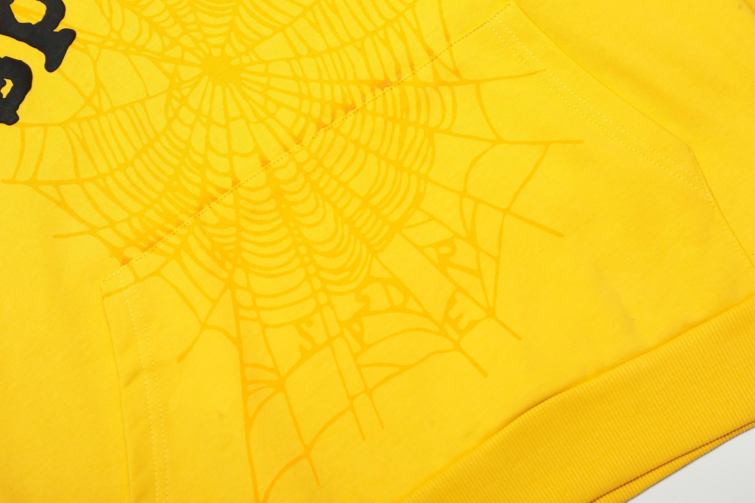 Sp5der Yellow Spider Web Hoodie Sweatpants Set