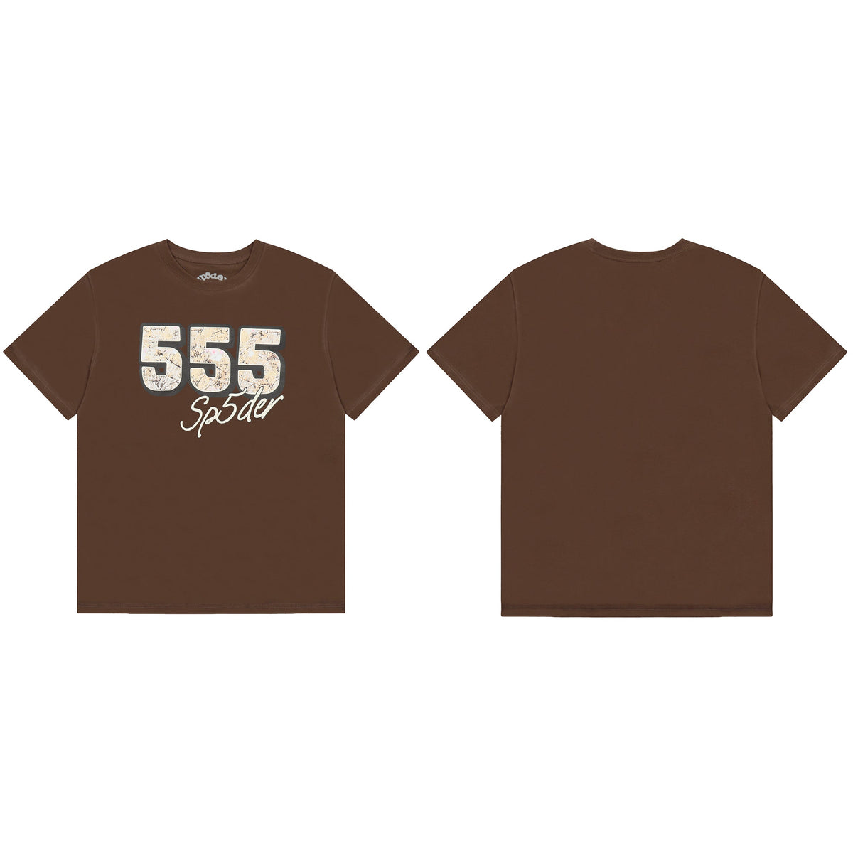 Sp5der 555 Vintage Distressed Graphic T‑Shirt